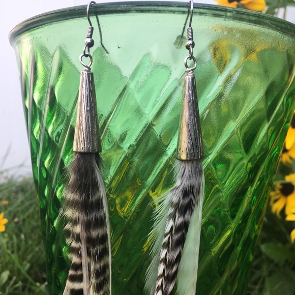 Long feather earrings feather hair extensions - Picture 1 of 5